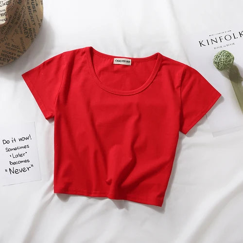 "Essential Chic" Fitted Crop Tee