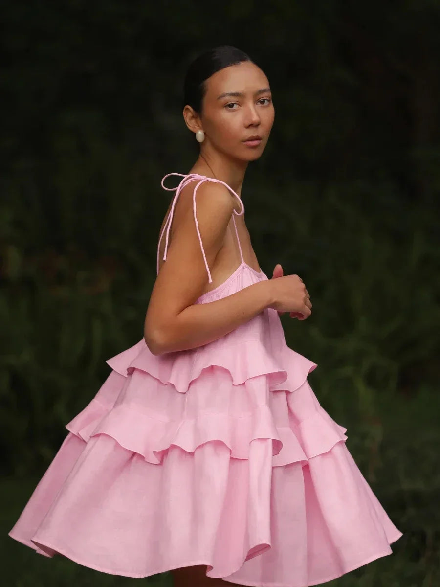 Pretty in Pink Ruffle Mini Dress πβ¨