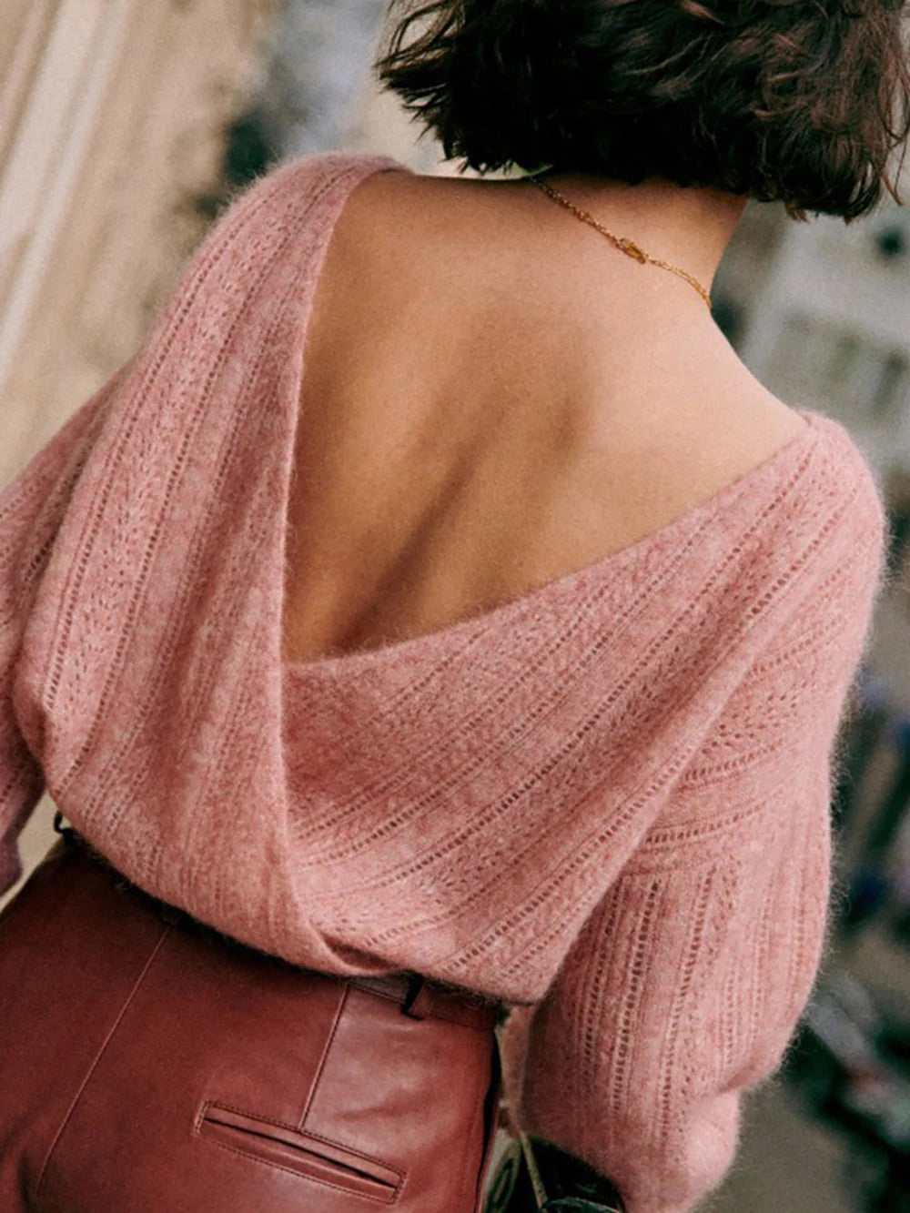 Enchanted Allure Open-Back Sweater | Chic from every angle πβ¨