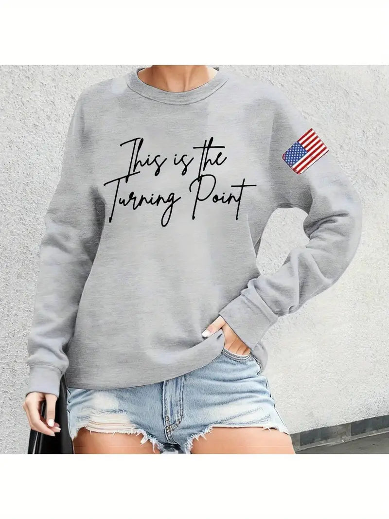 Women’s Patriotic “This Is The Turning Point” Hoodie – Charlie Kirk Tribute