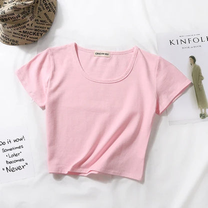 "Essential Chic" Fitted Crop Tee