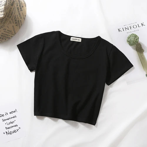 "Essential Chic" Fitted Crop Tee