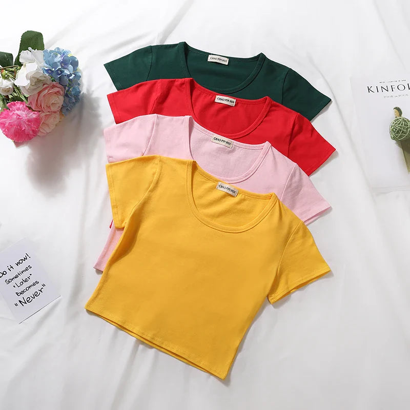 "Essential Chic" Fitted Crop Tee