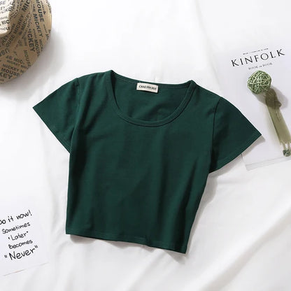 "Essential Chic" Fitted Crop Tee