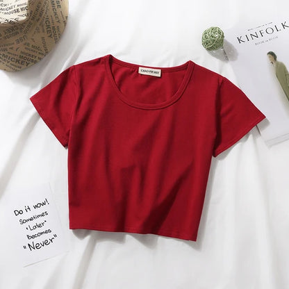 "Essential Chic" Fitted Crop Tee