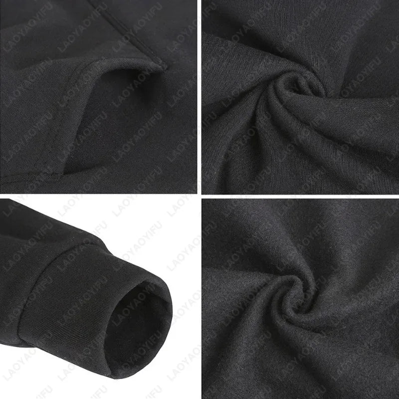 Collage of black fabric showing texture and folds.