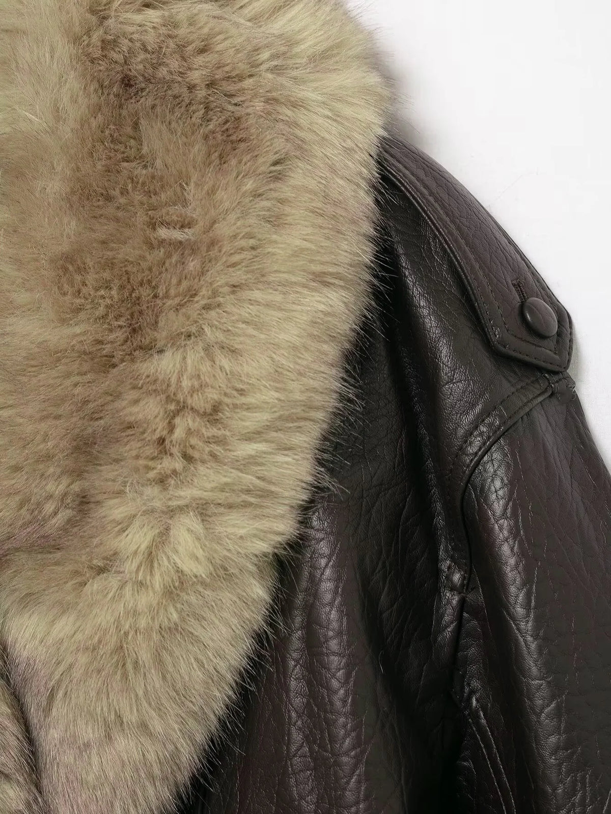 The Valentina Faux Leather Fur-Collar Jacket