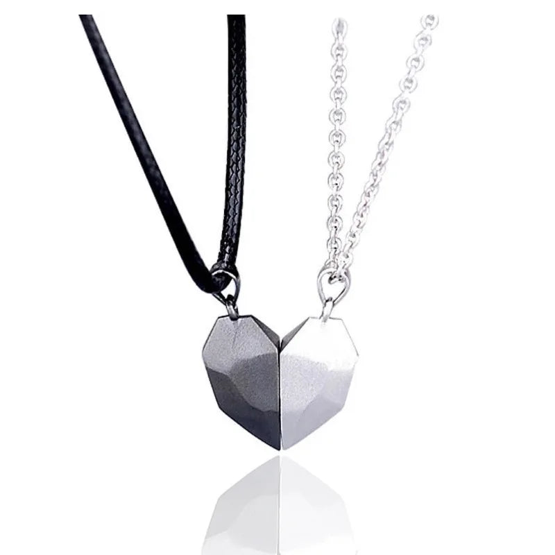 Heartbeat Connection Magnetic Couple Necklace