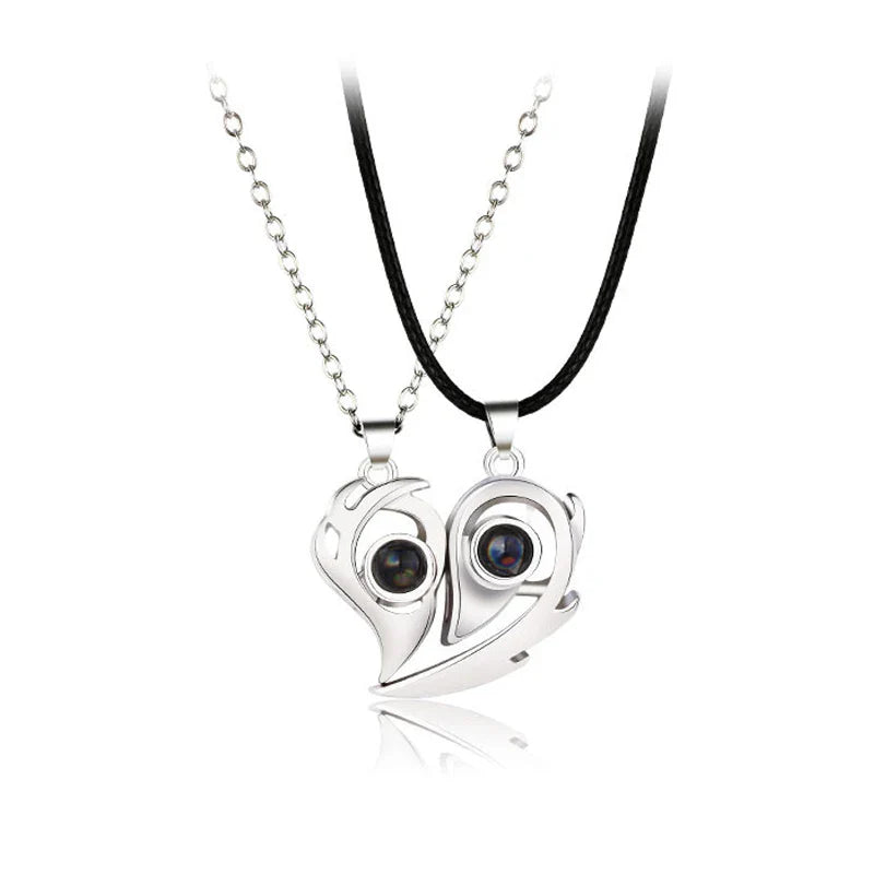 Heartbeat Connection Magnetic Couple Necklace
