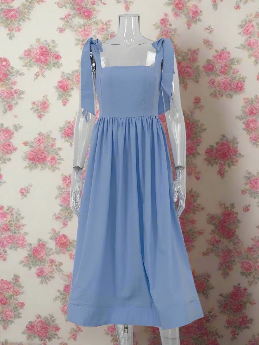 Graceful Charm Bow-Tie Midi Dress