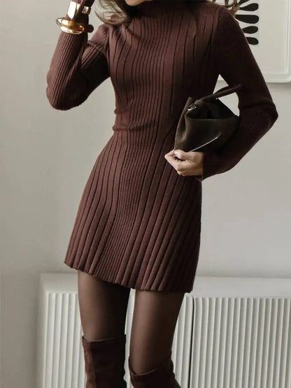 Veloura Ribbed Knit Mini Sweater Dress