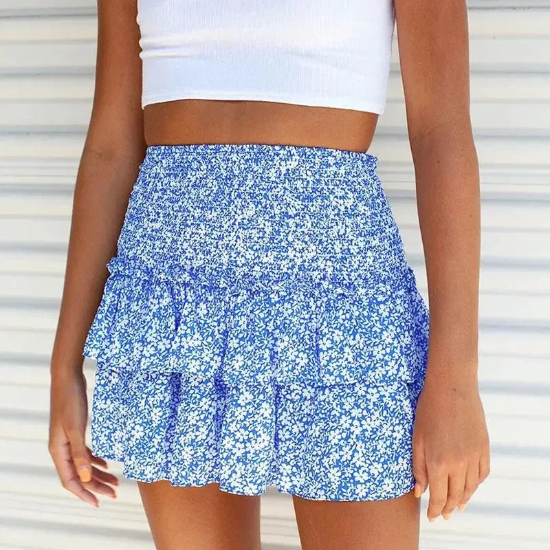 Floral Ruffle Mini Skirt – Playful & Chic 🌸💖