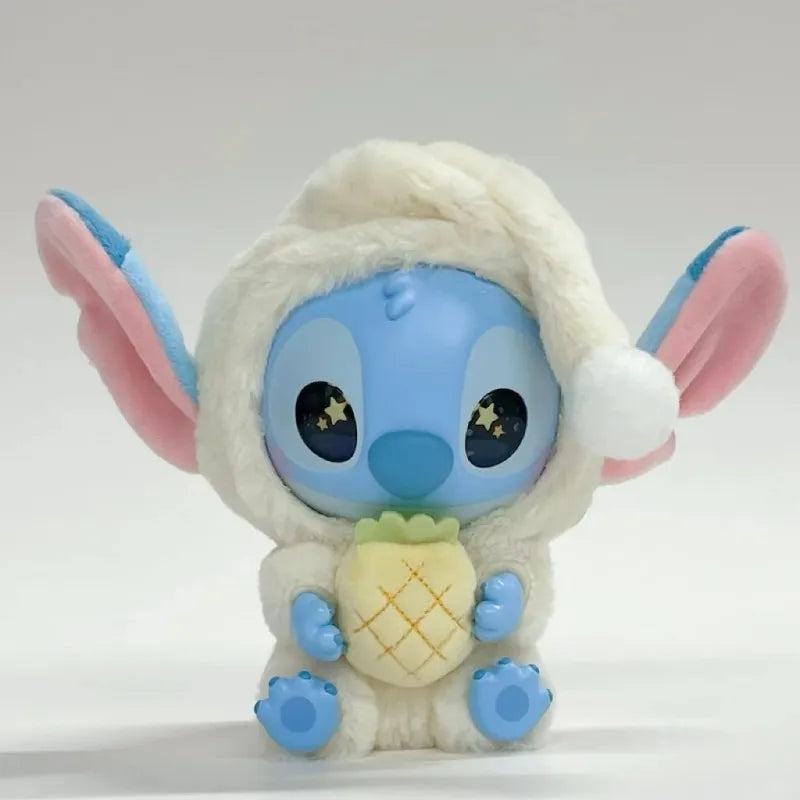 Plush toy resembling a character with a pineapple, on a white background. Stitch