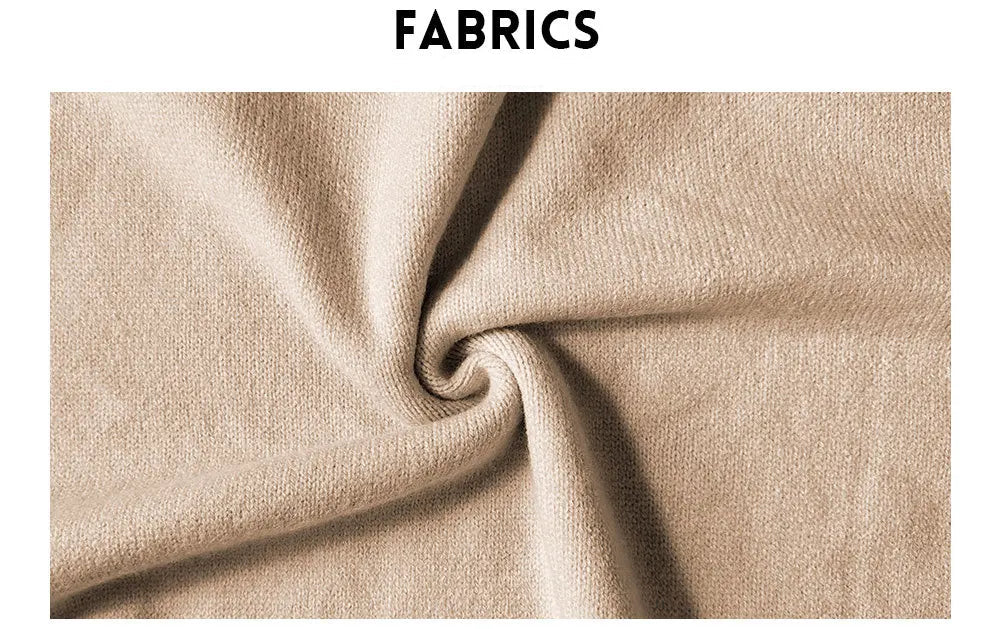 Close-up of beige fabric with the word 'FABRICS' at the top.