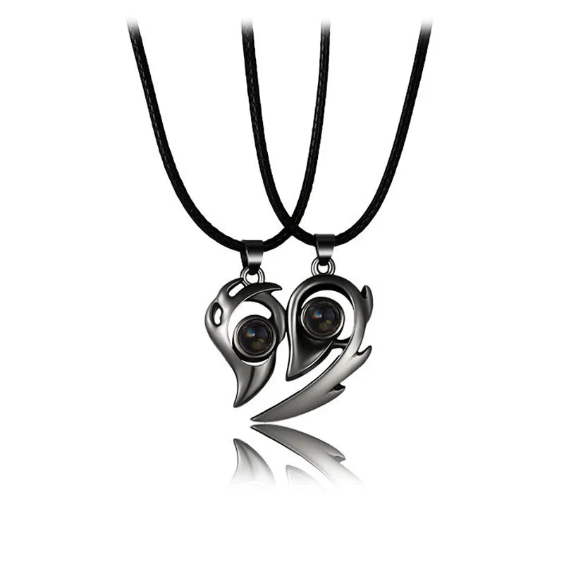 Heartbeat Connection Magnetic Couple Necklace