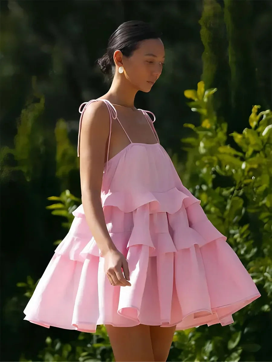 Pretty in Pink Ruffle Mini Dress 🎀✨