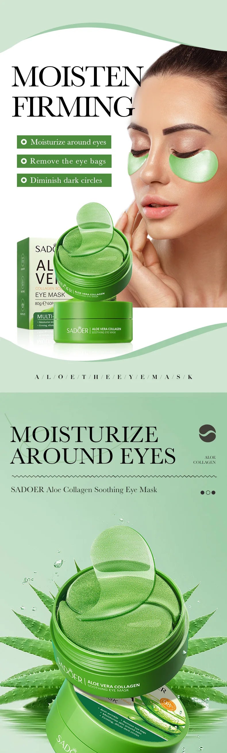 Clarté - Aloe Vera Collagen Eye Mask Anti Dark Circles