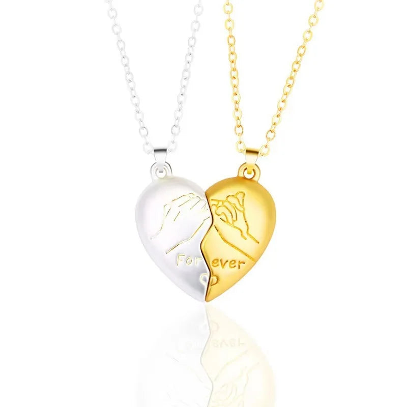 Heartbeat Connection Magnetic Couple Necklace