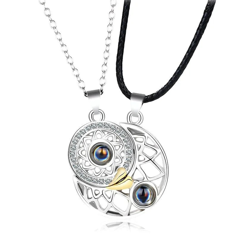 Heartbeat Connection Magnetic Couple Necklace