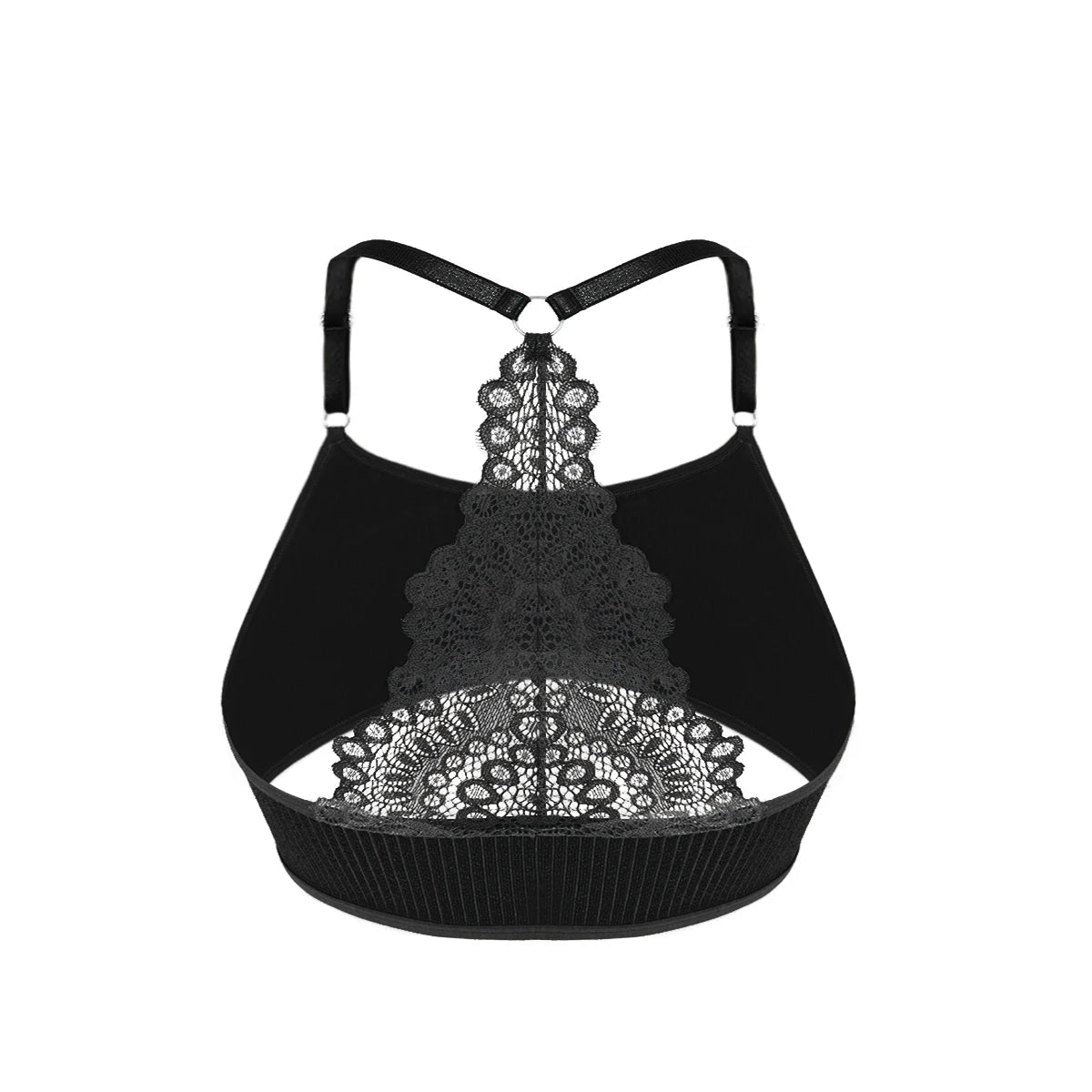 Midnight Elegance Backless Lace Bra
