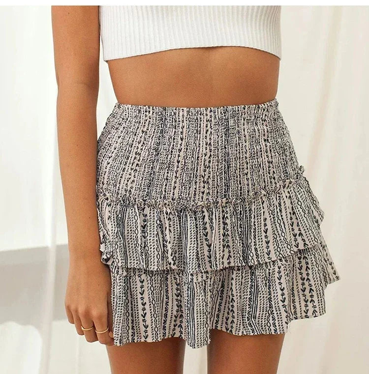 Floral Ruffle Mini Skirt – Playful & Chic 🌸💖