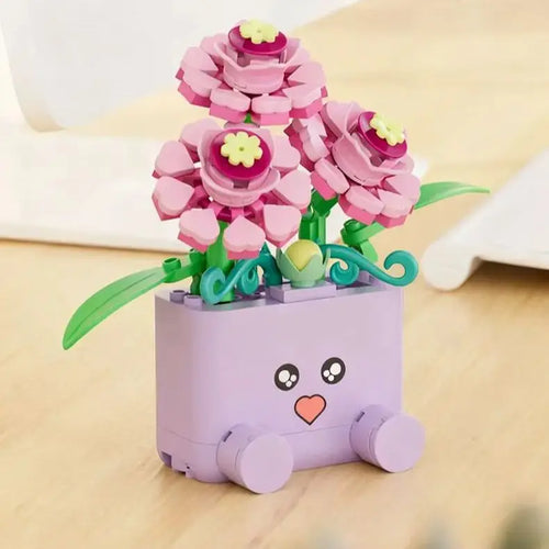 Cheerful Flower Botanical Building Blocks — Potted Plants Bricks Model
