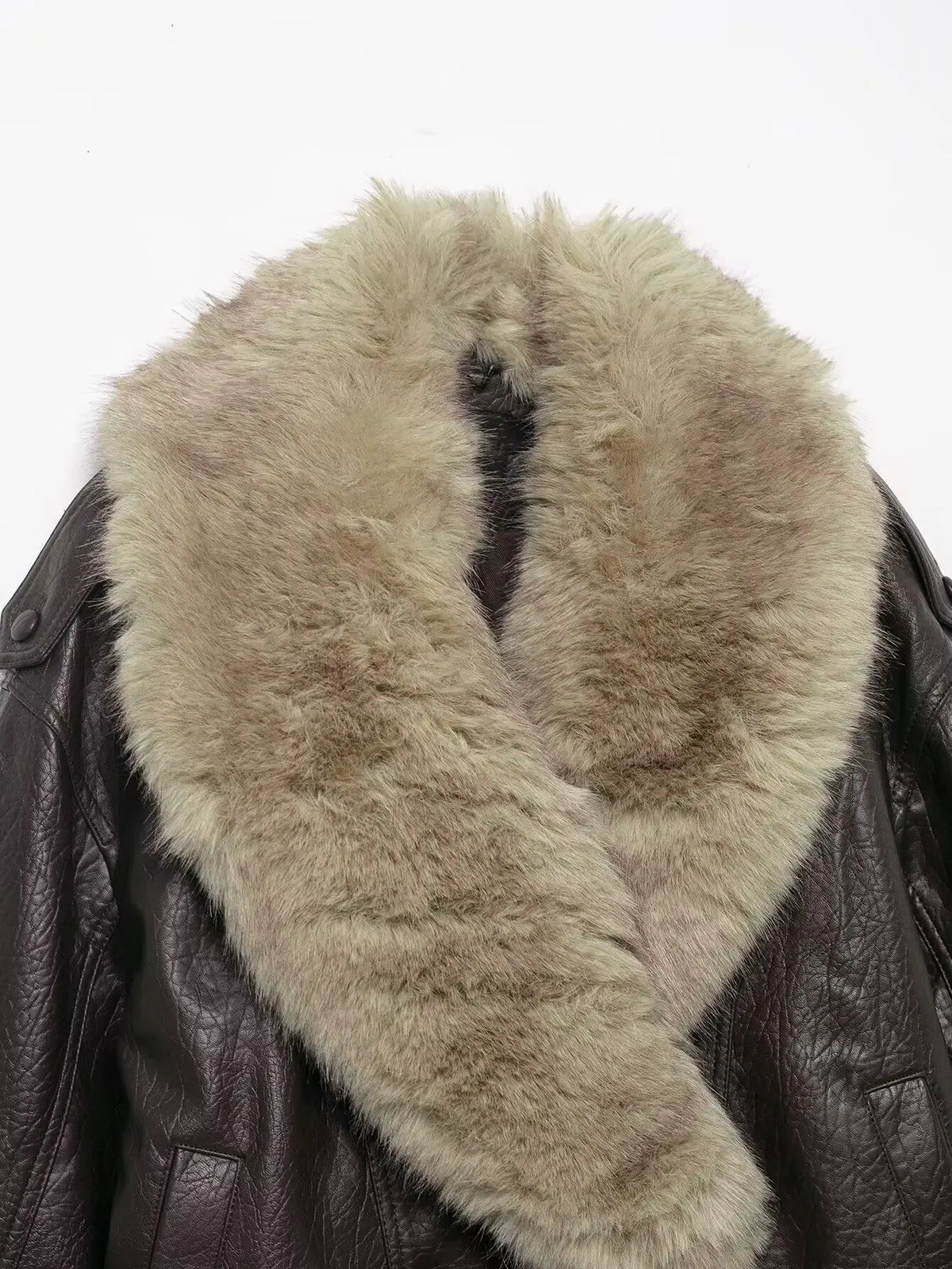 The Valentina Faux Leather Fur-Collar Jacket