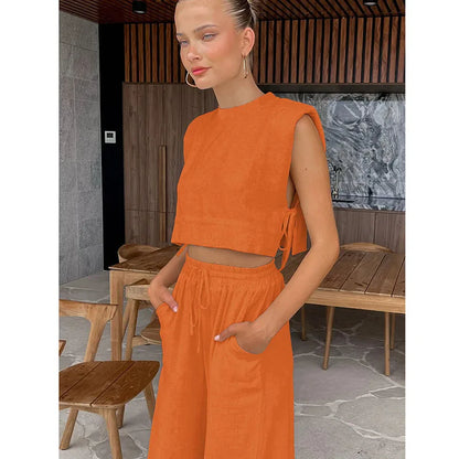 Linen Luxe: Sleeveless Two-Piece Set