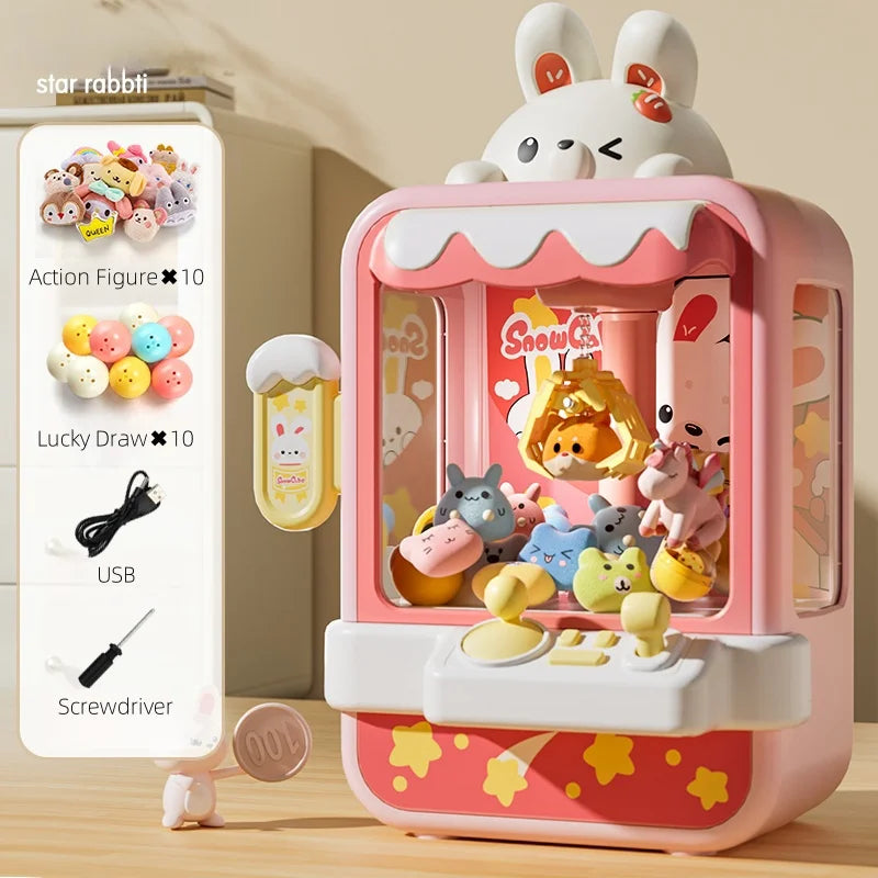 Cute Animal Arcade Claw Machine Toy – Dino & Bunny Designs