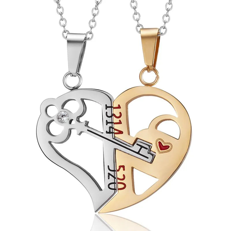 Heartbeat Connection Magnetic Couple Necklace