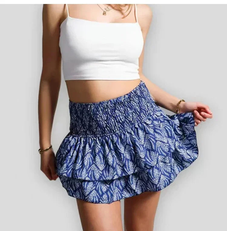 Floral Ruffle Mini Skirt – Playful & Chic 🌸💖