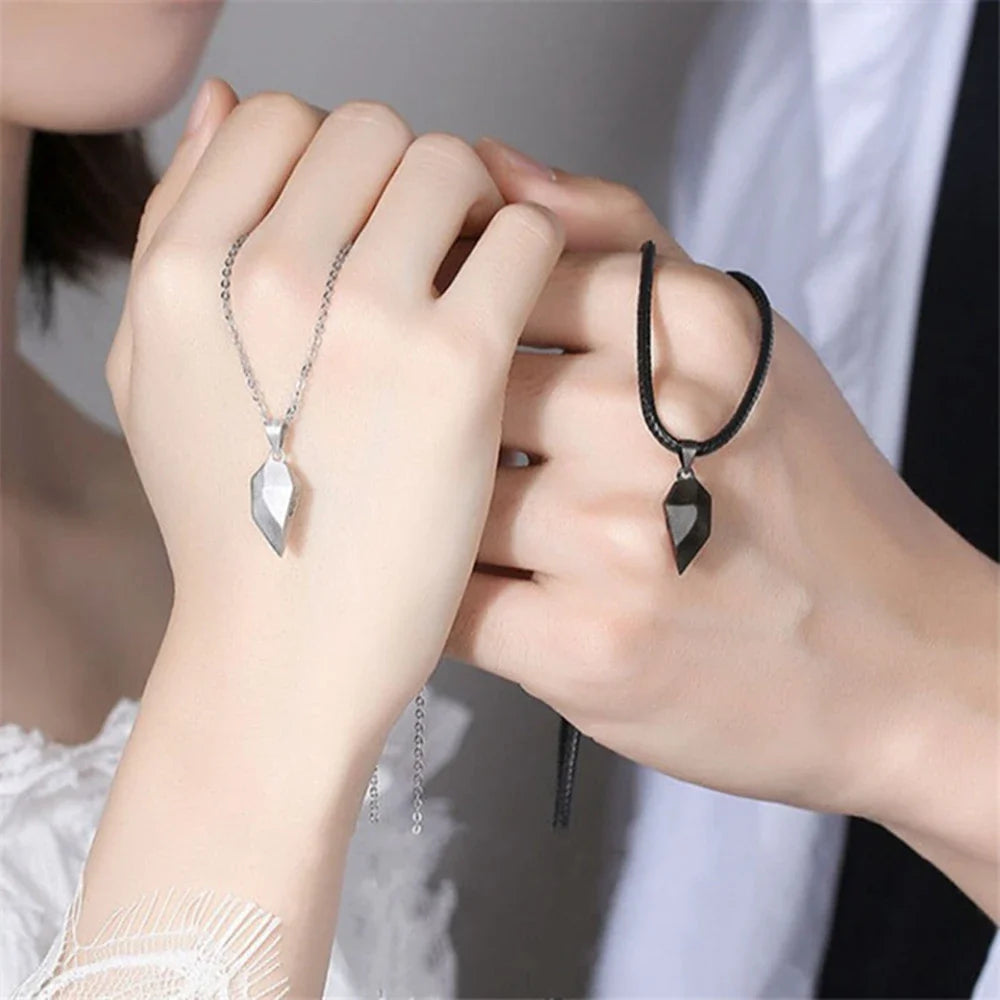 Heartbeat Connection Magnetic Couple Necklace