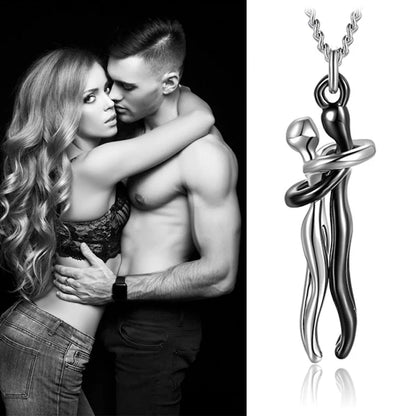 Étreinte: Soulful Hug Couple Pendant Necklace