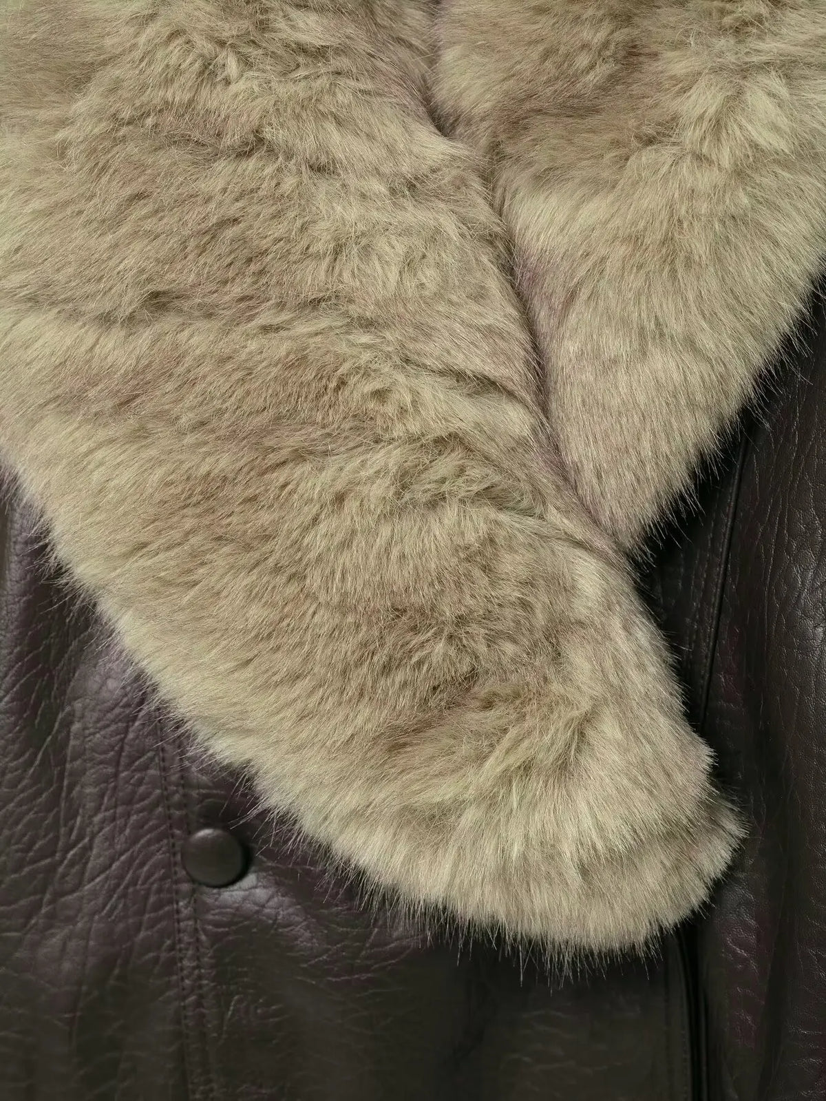 The Valentina Faux Leather Fur-Collar Jacket