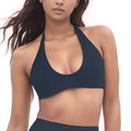 Minimal Halter Neck Sports Bra | Breathable Knit Bralette for Women