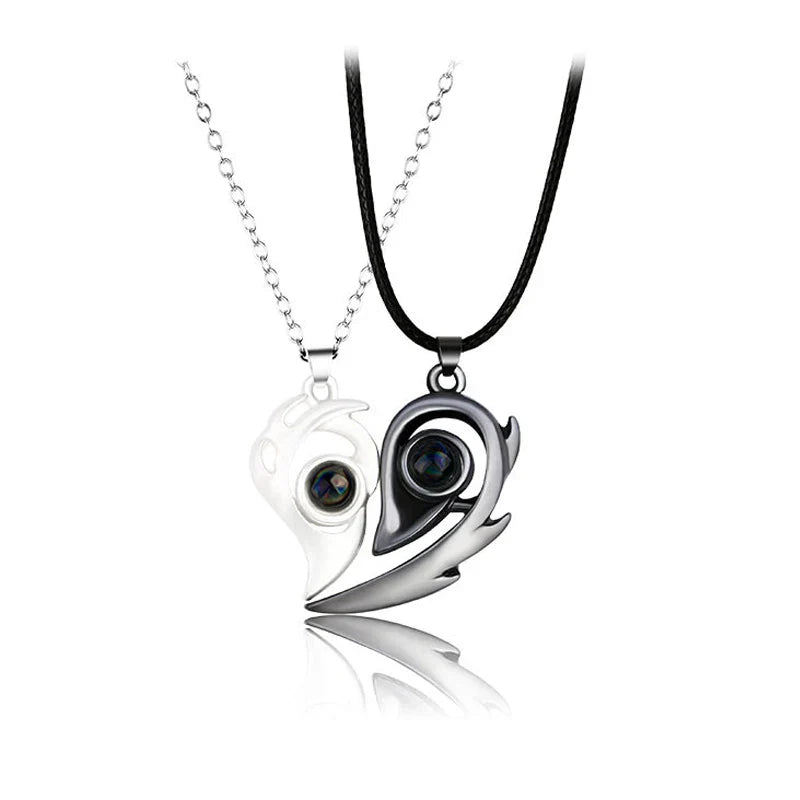 Heartbeat Connection Magnetic Couple Necklace