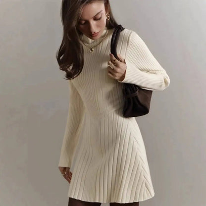 Veloura Ribbed Knit Mini Sweater Dress