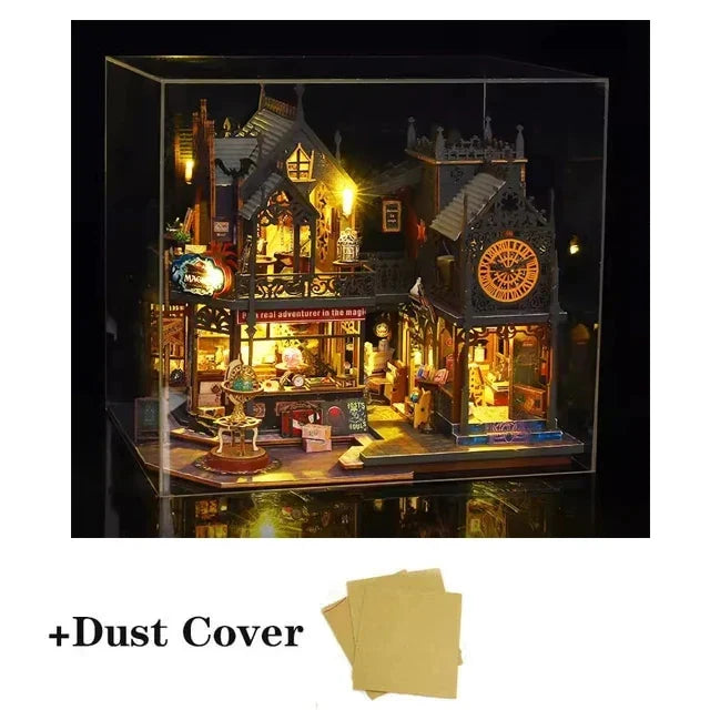 Holo Magic City DIY Wooden Dollhouse – Deluxe Miniature Build Kit
