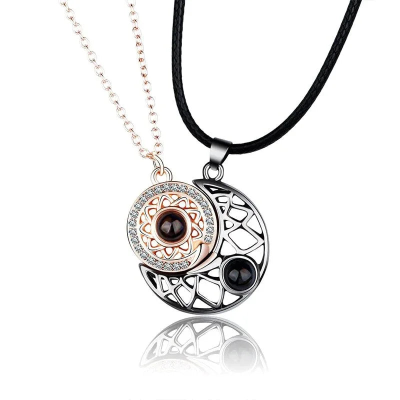 Heartbeat Connection Magnetic Couple Necklace
