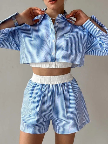 "Stripes, Style & Softness – A Lounge Set You’ll Love" 🎀