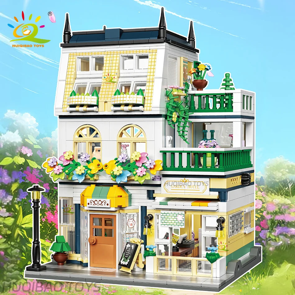 Mini Garden Hotel Micro-Brick City Build