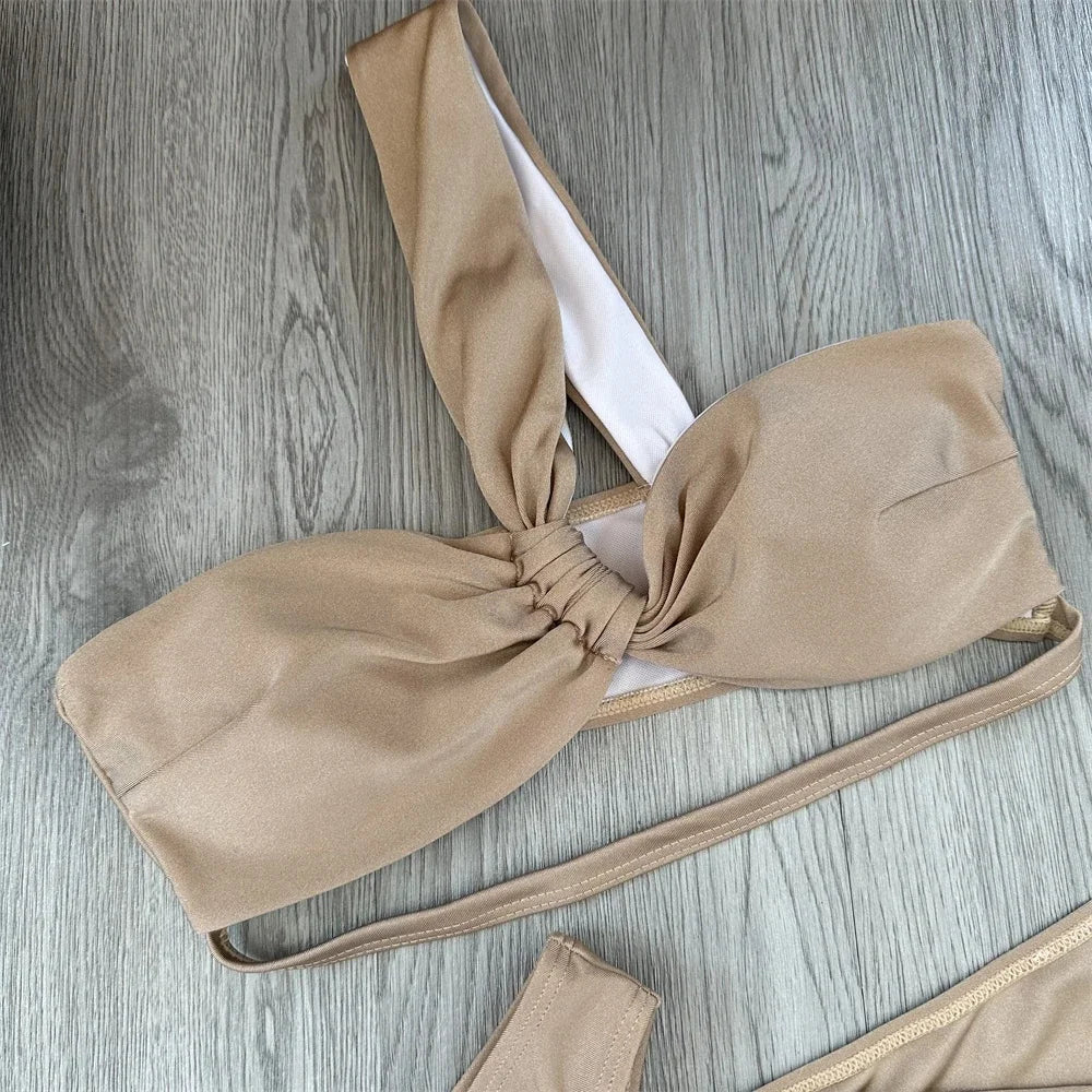 Isla Luxe One-Shoulder Bikini & Wrap Skirt Set