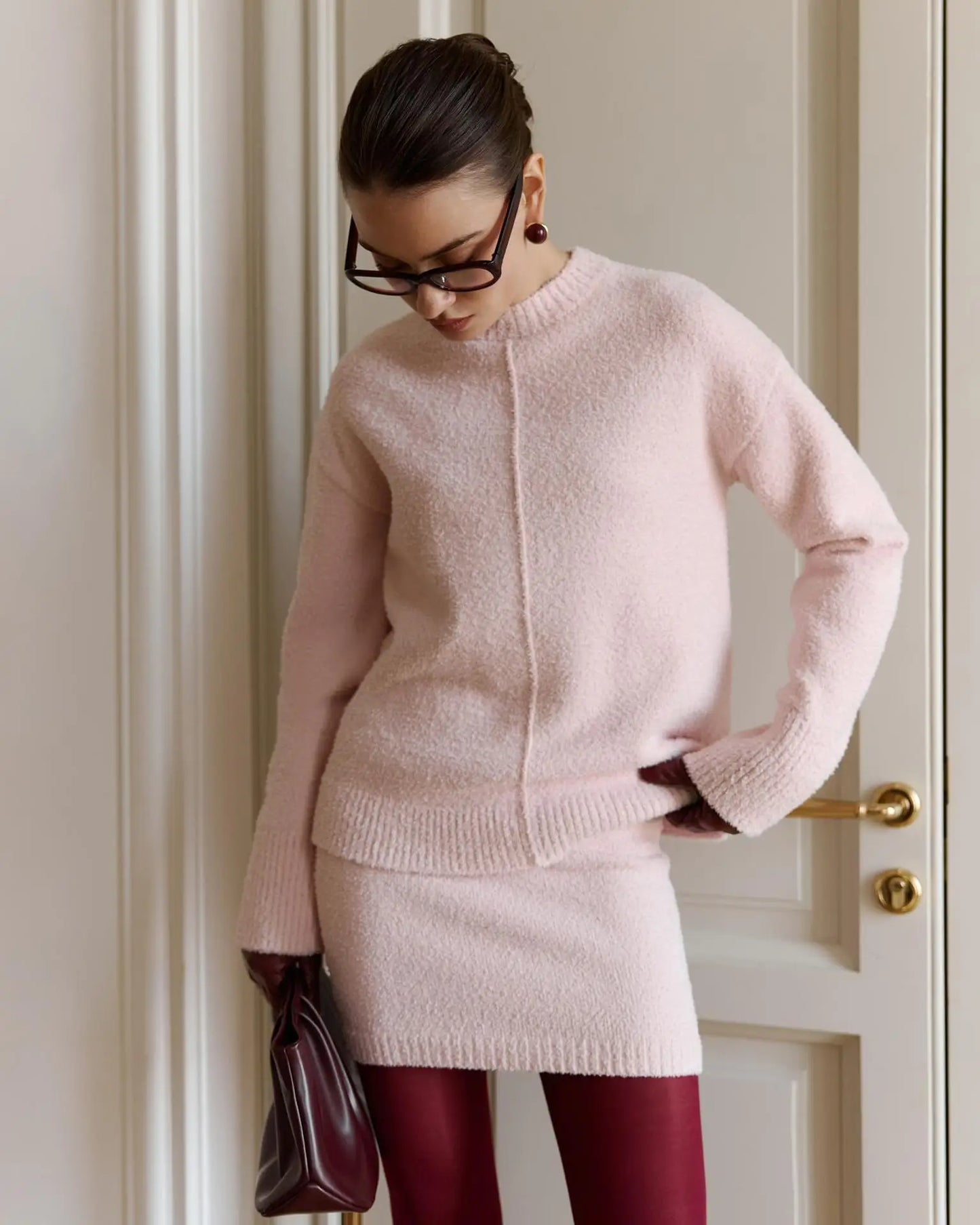 Luxury Knit Sweater Skirt Set – Autumn Fashion Look