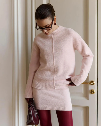 Luxury Knit Sweater Skirt Set – Autumn Fashion Look