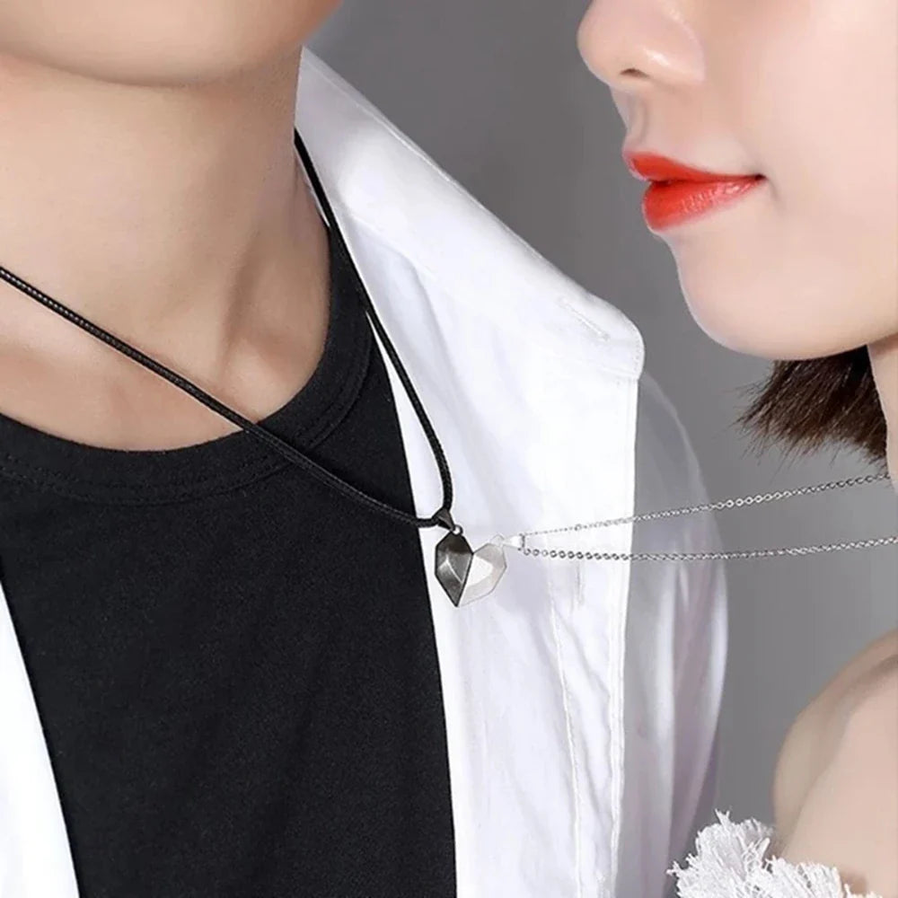 Heartbeat Connection Magnetic Couple Necklace