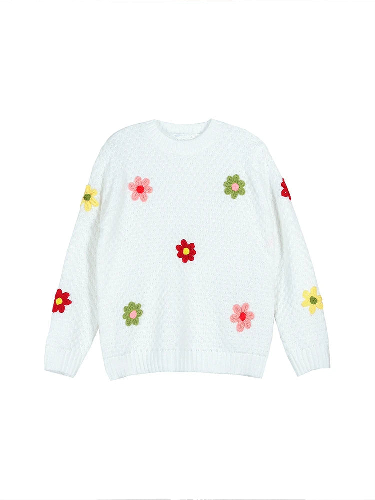 Floral Knit Sweater – Cozy Chic with a Playful Touch