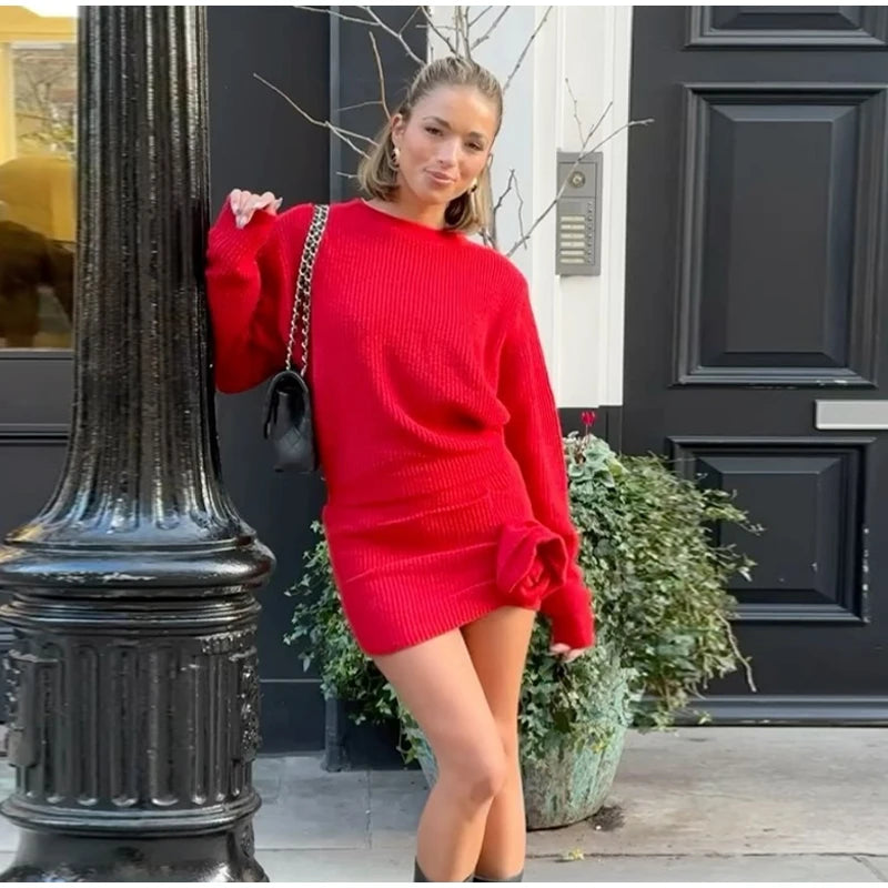 Fiery Elegance: The Perfect Red Sweater Dress