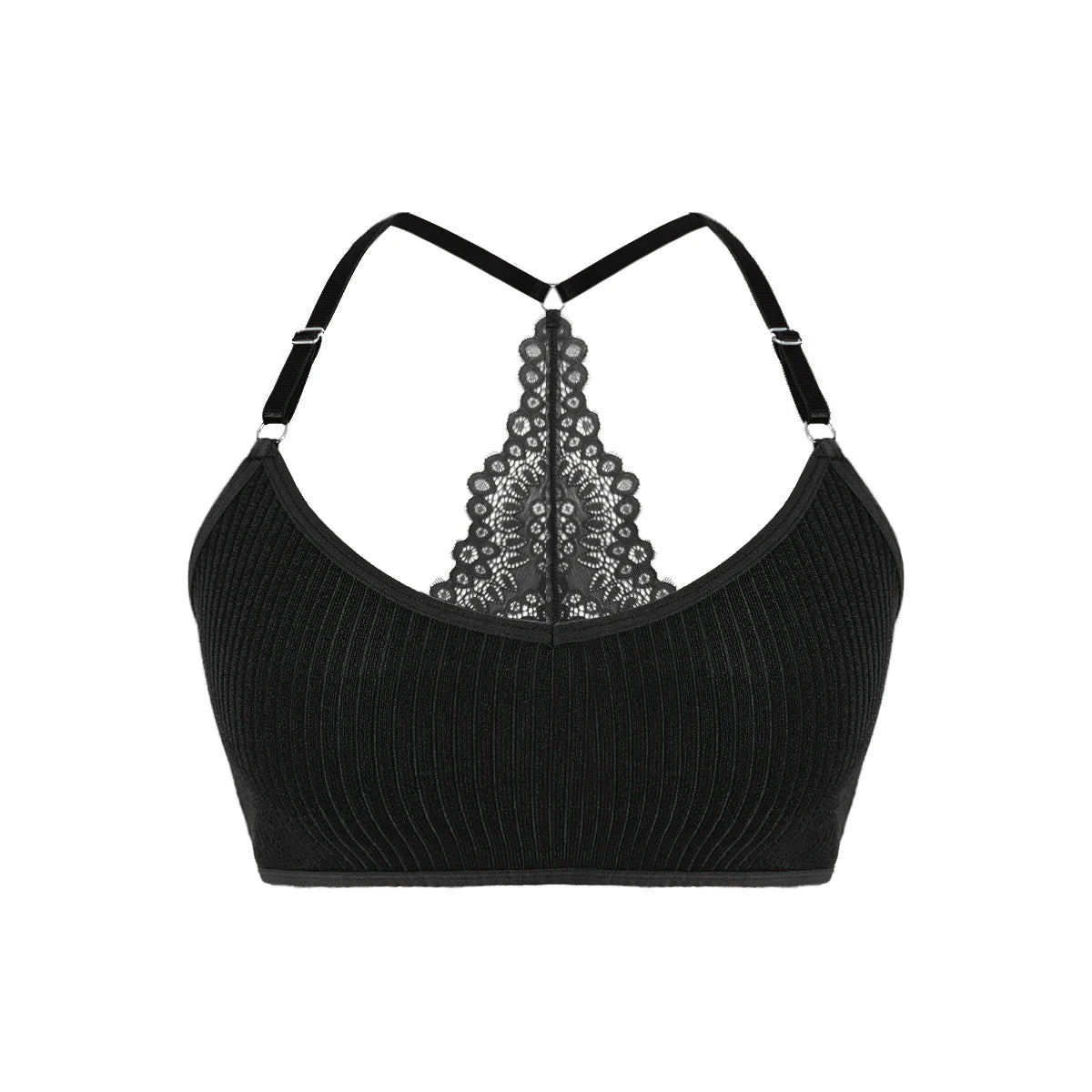 Midnight Elegance Backless Lace Bra