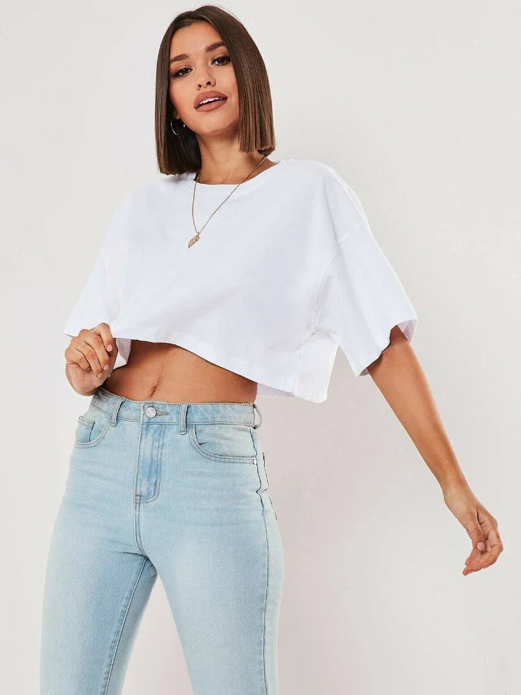Street Luxe Oversized Crop Tee