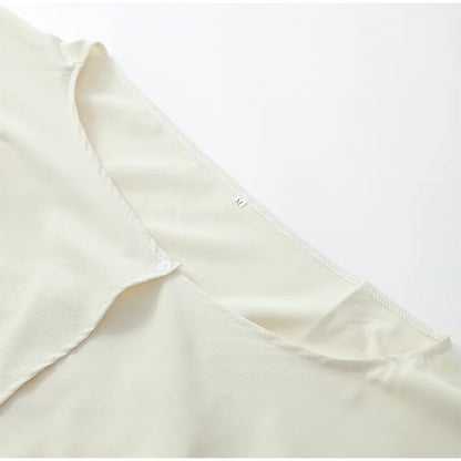 Off-Shoulder Shawl Top & Knot Skirt Set – Cotton Linen Summer Outfit